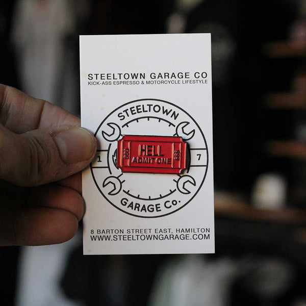 Hell Admit One Ticket Enamel Pin