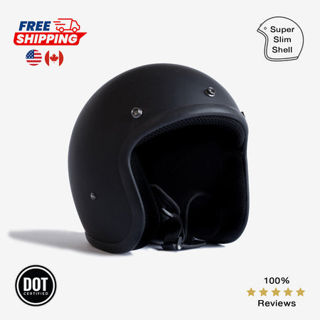 Classic 3/4 Super Low Profile Motorcycle Helmet, DOT certified