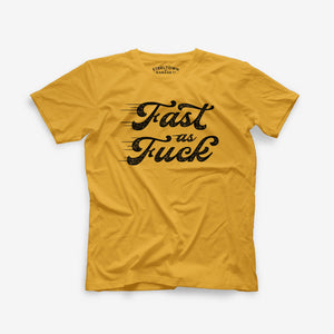 Fast As Fuck Tee in gold, front view