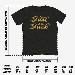 Fast As Fuck Tee size guide chart