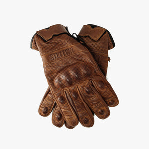 Steeltown Armoured Riding Gloves in vintage brown