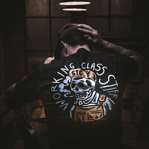 Working Class Stiff Tee worn by model, lifestyle shot
