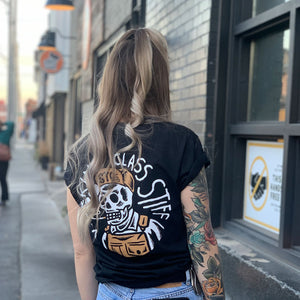 Model wearing Working Class Stiff Tee, alternate view