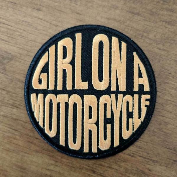 Girl On A Motorcycle Iron On Patch