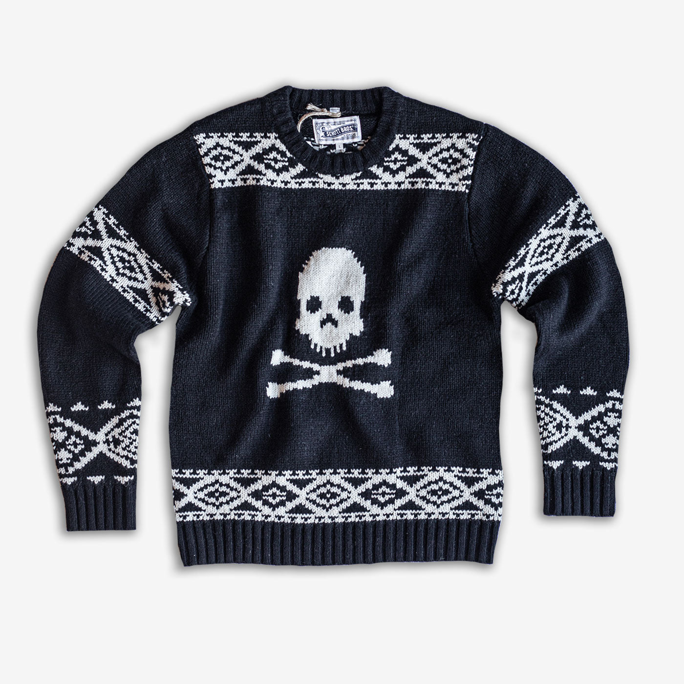 Schott Wool Skull Sweater