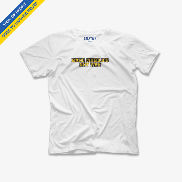 Wheelies Not War Tee